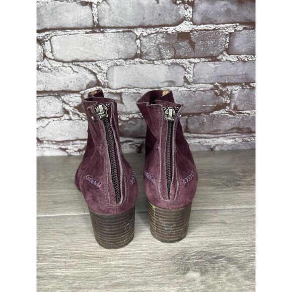 UGG Bandera Purple Plum Suede Back Zip Ankle Bootie Heel Boots Women 7M US/38EU - Picture 4 of 16